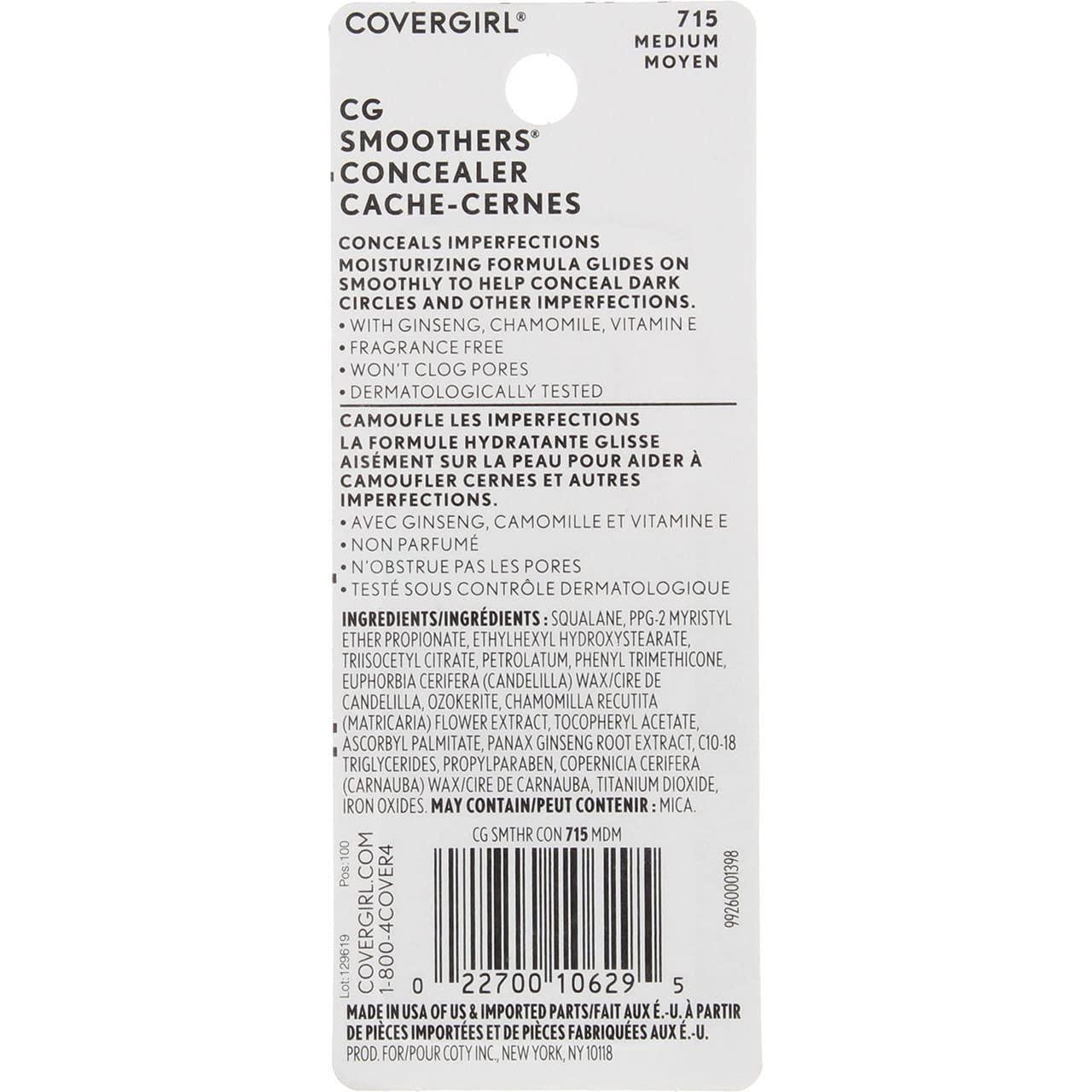 imageCovergirl Smoothers Moisturizing Concealer Stick Light 014 OunceMedium