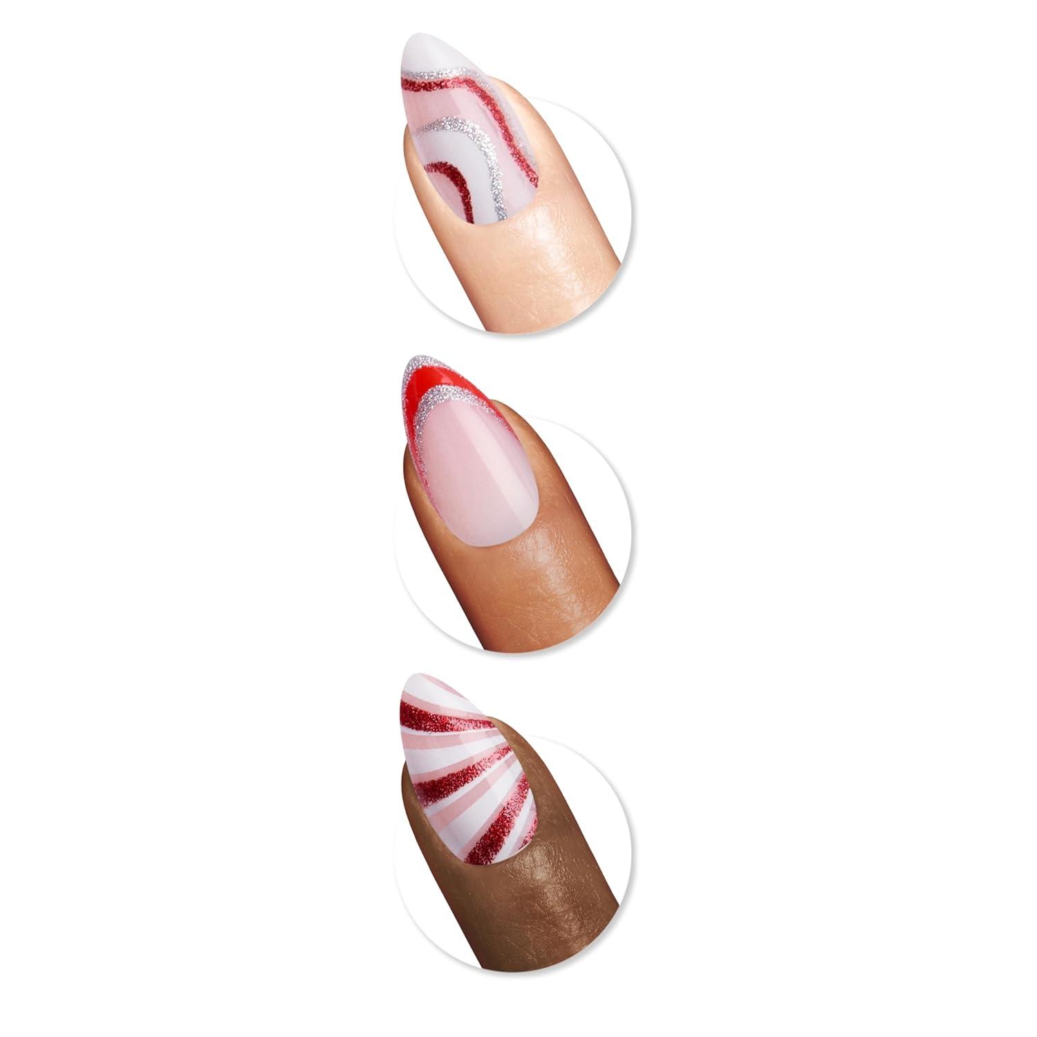 imageSally Hansen InstaDri x Stranger Things Perfect PressOns The Final BattleAlmond Nails Candy Cane Lane