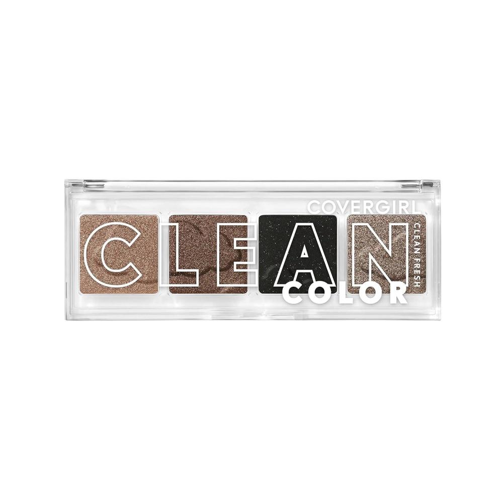 imageCOVERGIRL Clean Fresh Clean Color Eyeshadow Palette Shimmer Finish Vegan Formula  Classic Smokey 4g 014 oz