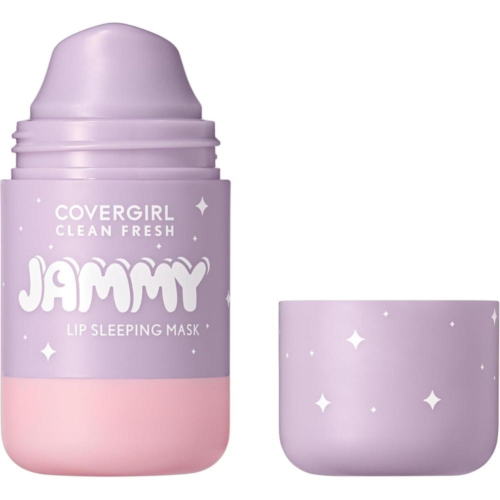 imageCOVERGIRL Clean Fresh Jammy Lip Sleeping Mask Lavender Scent with Avocado amp Grape Seed Oils NoTouch Applicator  10 Whipped Lavender