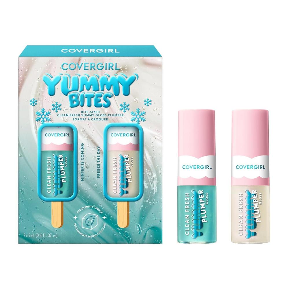 imageCOVERGIRL Clean Fresh Yummy Gloss Lip Gloss Sheer Natural Scents Vegan Formula Peach OutYummy Plumper Minis