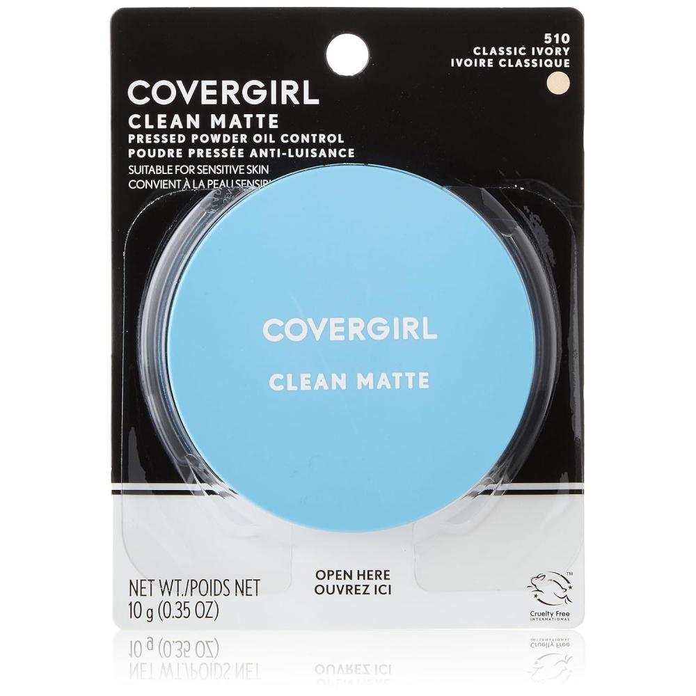 imageCOVERGIRL Clean Matte Pressed Powder Medium Light 535 035 Oz Pack of 1 Packaging May VaryClassic Ivory