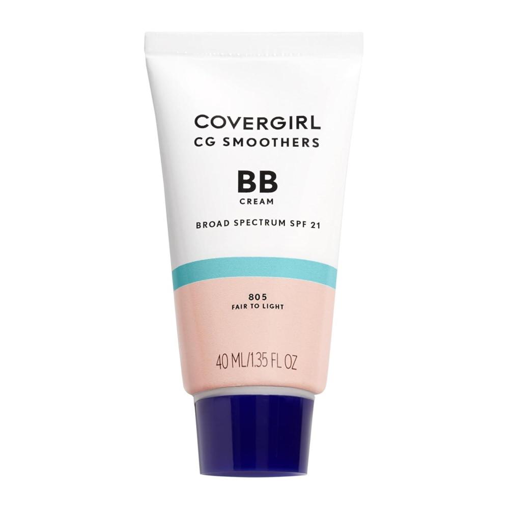 imageCOVERGIRL Smoothers Lightweight BB Cream 1 Tube 135 Ounce Light to Medium 810 Skin Tones Hydrating BB Cream with SPF 21 Sun Protection Packaging May Vary805 FAIR TO LIGHT