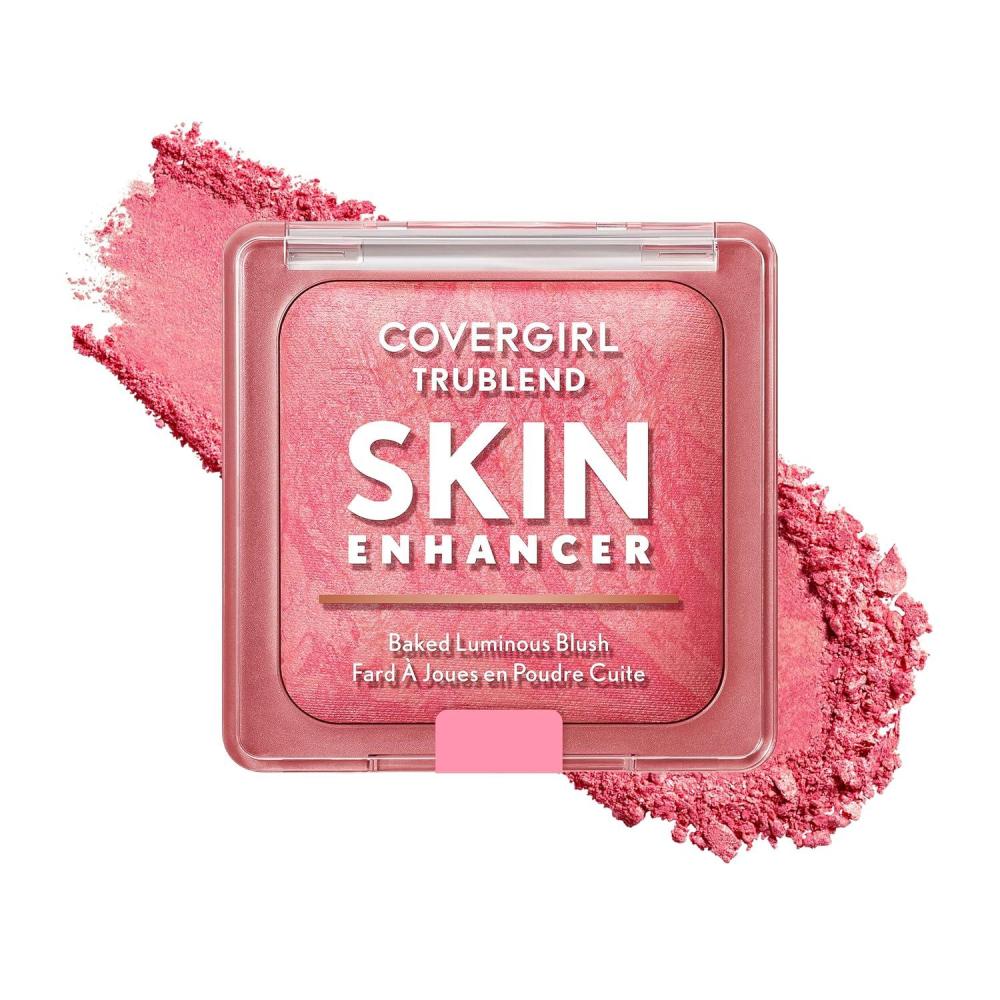 imageCOVERGIRL TruBlend Skin Enhancer Baked Luminous Bronzer with Hyaluronic Acid amp White Rose Extract Blends Seamlessly  330 Sweet Espresso Deep Bronze with Gold Swirls400 Please Please Pink