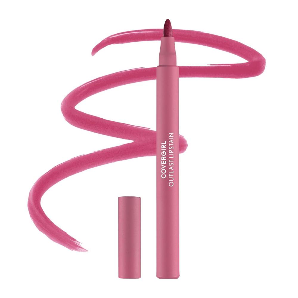 imageCovergirl Outlast 05 AllStar Lipstain Smooth Application Precise PenLike Tip TransferProof Satin Stained Finish Vegan Formula 006oz62 Blushed Mauve