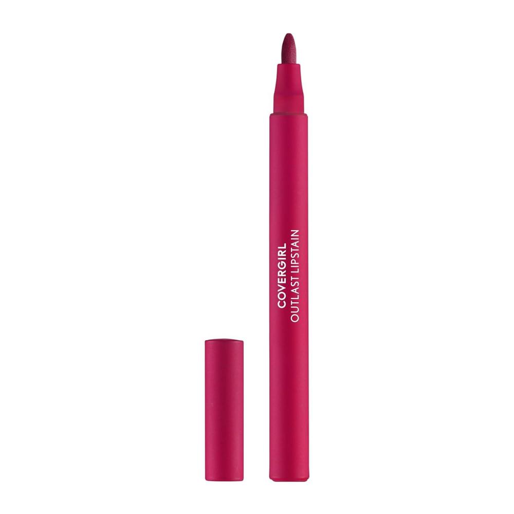 imageCovergirl Outlast 05 AllStar Lipstain Smooth Application Precise PenLike Tip TransferProof Satin Stained Finish Vegan Formula 006oz70 Crimson Glory