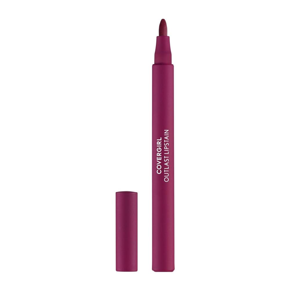 imageCovergirl Outlast 45 Brazen Raisin Lipstain Smooth Application Precise PenLike Tip TransferProof Satin Stained Finish Vegan Formula 006oz60 Plum Berry