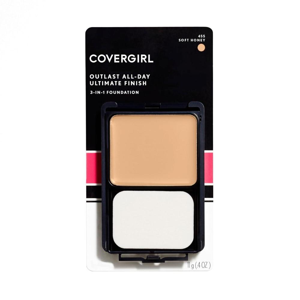 imageCovergirl Outlast AllDay Ultimate Finish 3in1 Foundation Makeup Creamy Natural 04 OunceSoft Honey