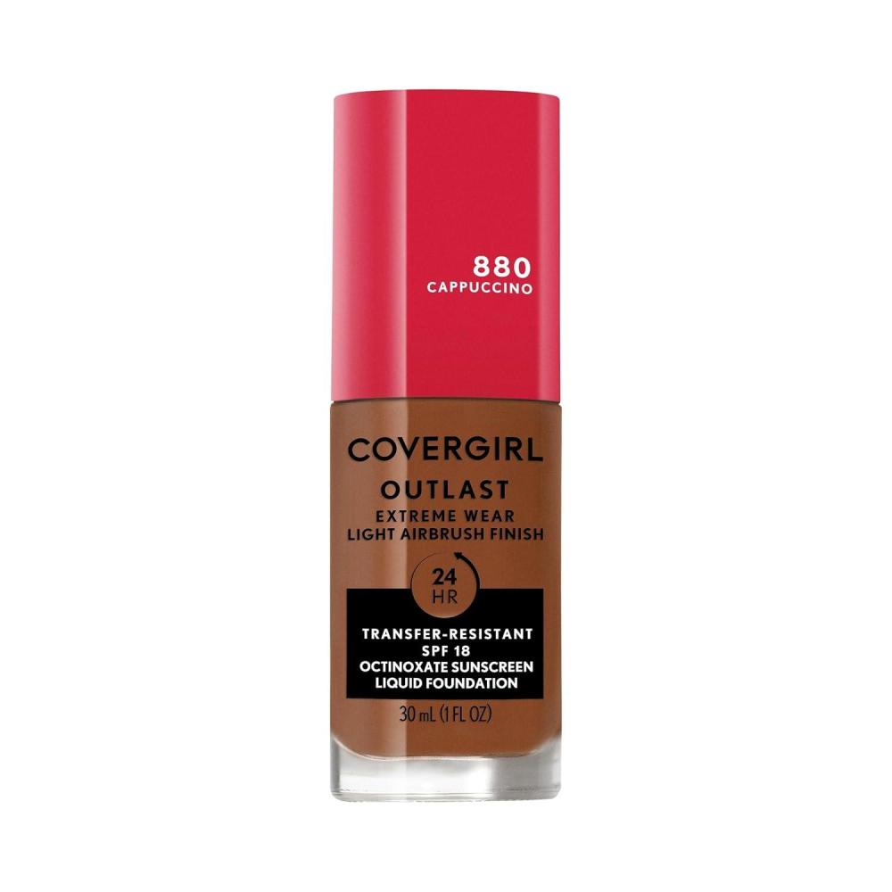 imageCovergirl Outlast Extreme Wear 3in1 Full Coverage Liquid Foundation SPF 18 Sunscreen Fair Ivory 1 Fl OzCappuccino