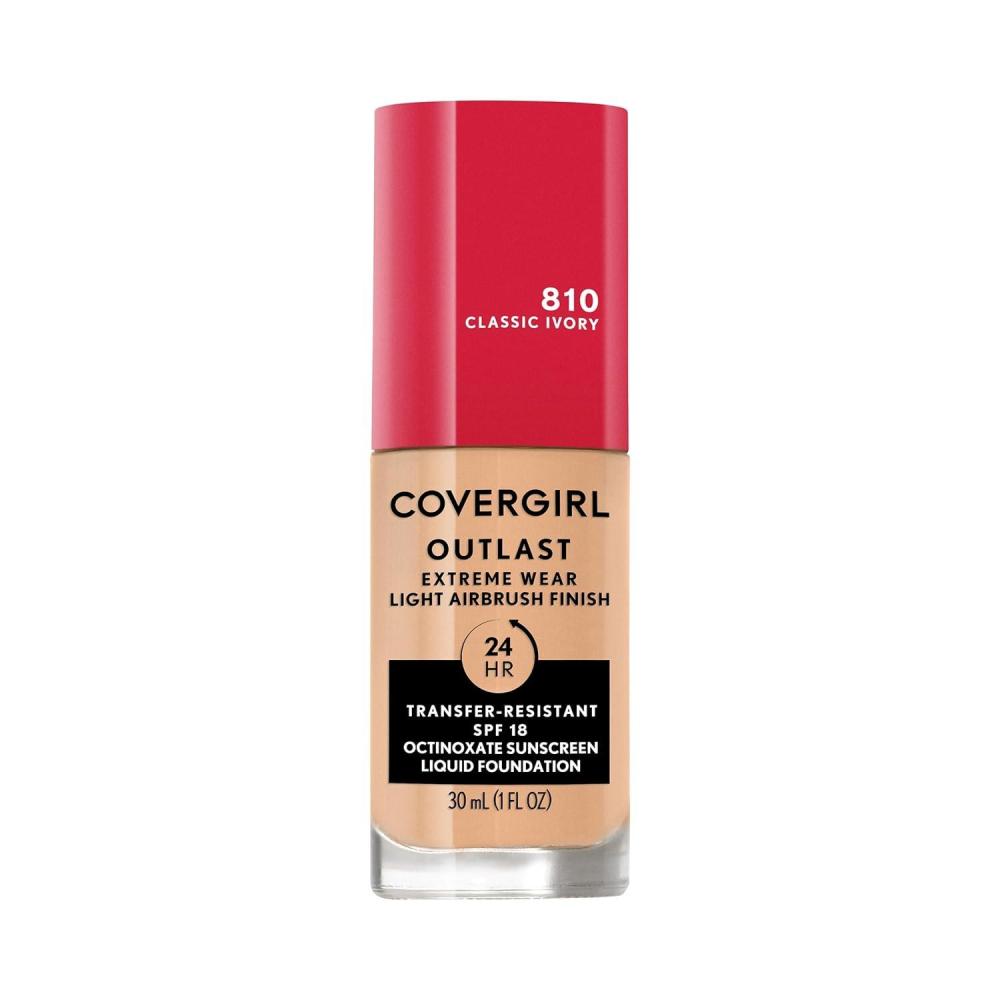 imageCovergirl Outlast Extreme Wear 3in1 Full Coverage Liquid Foundation SPF 18 Sunscreen Fair Ivory 1 Fl OzClassic Ivory