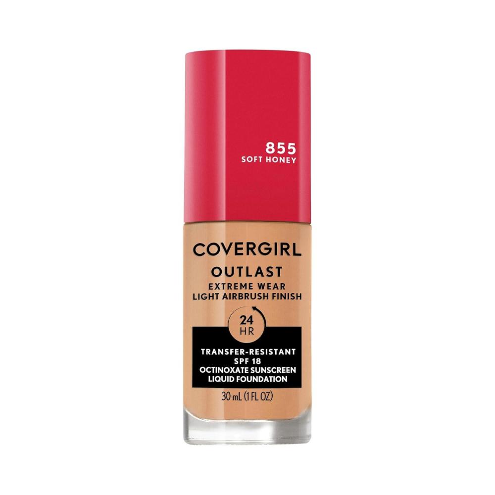 imageCovergirl Outlast Extreme Wear 3in1 Full Coverage Liquid Foundation SPF 18 Sunscreen Fair Ivory 1 Fl OzSoft Honey