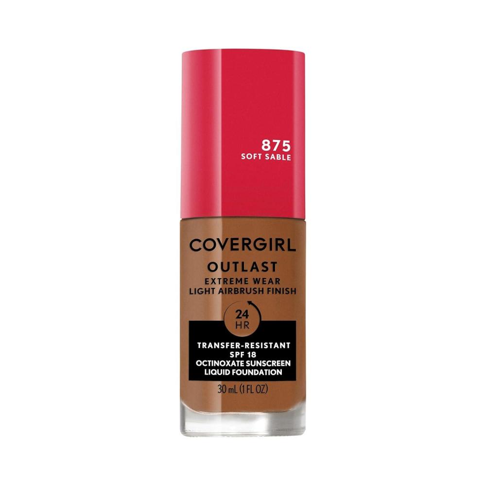 imageCovergirl Outlast Extreme Wear 3in1 Full Coverage Liquid Foundation SPF 18 Sunscreen Fair Ivory 1 Fl OzSoft Sable