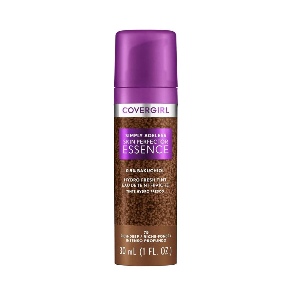 imageCovergirl Simply Ageless Skin Perfector Essence Foundation 75 RichDeep Tinted Skincare Makeup Hybrid Sheer Tint Radiant Finish Glowy Finish Vegan Formula 10oz75 RichDeep