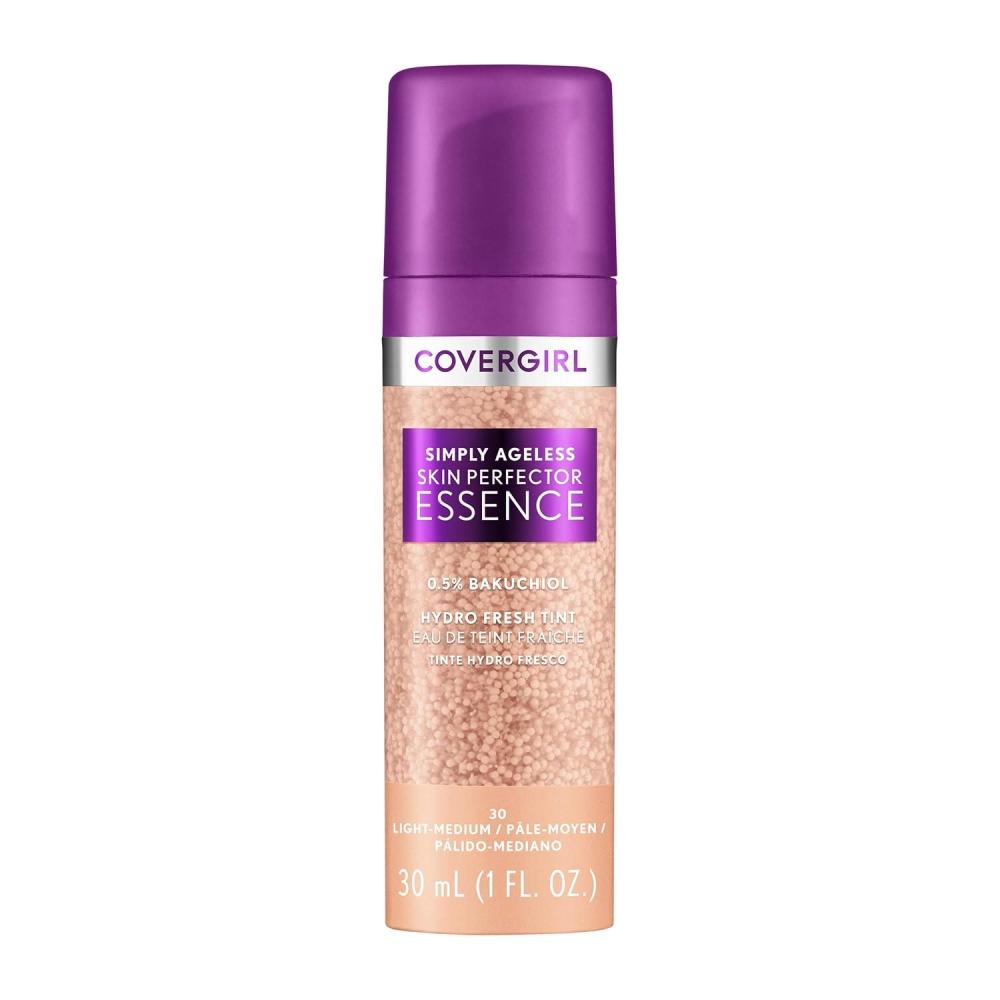 imageCovergirl Simply Ageless Skin Perfector Essence Foundation 75 RichDeep Tinted Skincare Makeup Hybrid Sheer Tint Radiant Finish Glowy Finish Vegan Formula 10oz30 LightMedium