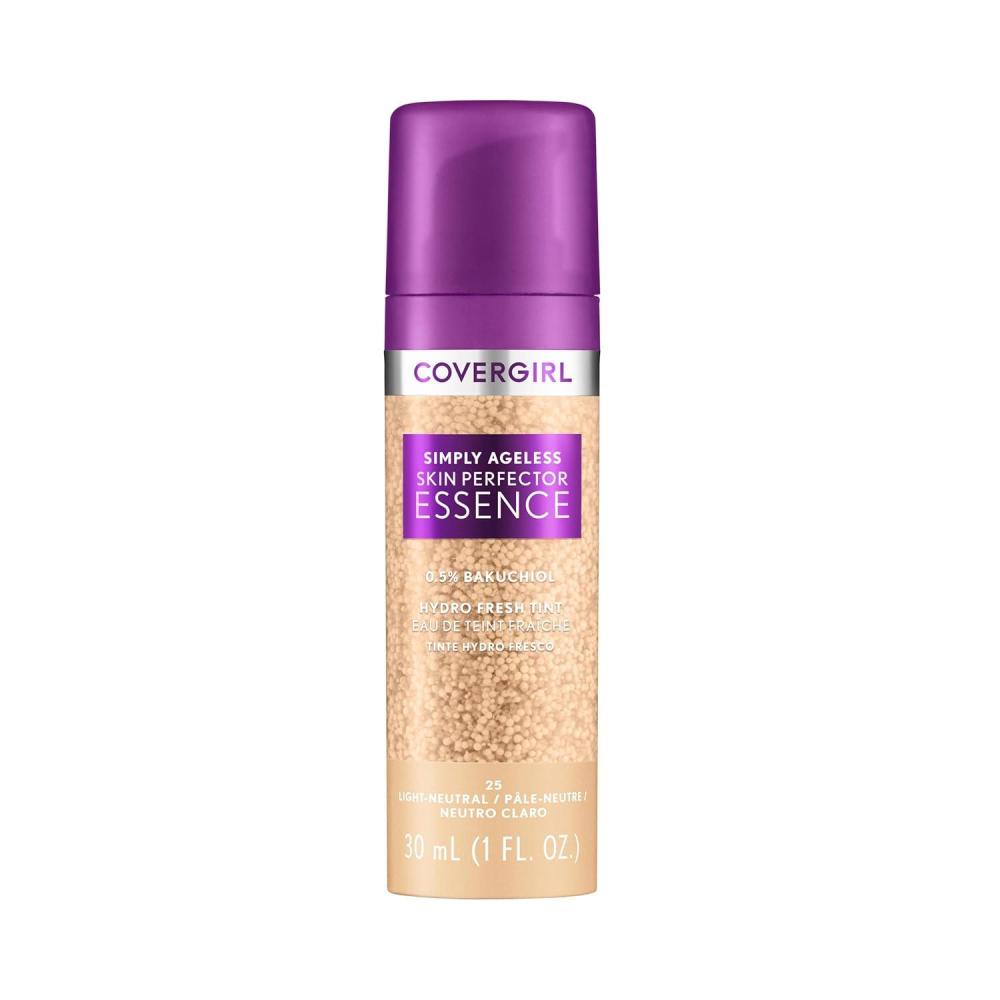 imageCovergirl Simply Ageless Skin Perfector Essence Foundation 75 RichDeep Tinted Skincare Makeup Hybrid Sheer Tint Radiant Finish Glowy Finish Vegan Formula 10oz25 LightNeutral
