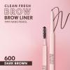 Covergirl Clean Fresh Brow Nano, 600 Dark Brown, Eyebrow Pencil, Ultra-Precise Tip, Waterproof, Transfer-Resistant, Built-In Spoolie, Vegan Formula, 0.001oz(Dark Brown)