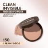 Covergirl Clean Invisible Pressed Powder, Lightweight, Breathable, Vegan Formula, Warm Nude 158, 0.38oz(150 Creamy Beige)