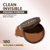 Covergirl Clean Invisible Pressed Powder, Lightweight, Breathable, Vegan Formula, Warm Nude 158, 0.38oz(180 Golden Caramel)