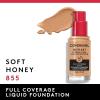 Covergirl Outlast Extreme Wear 3-in-1 Full Coverage Liquid Foundation, SPF 18 Sunscreen, Fair Ivory, 1 Fl. Oz.(Soft Honey)