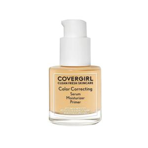 COVERGIRL Clean Fresh Color Correcting Serum â€“ Moisturizer, Face Primer, Skincare, Vegan Formula â€“ Medium, 30ml (1.0 fl oz)(120 – Medium)