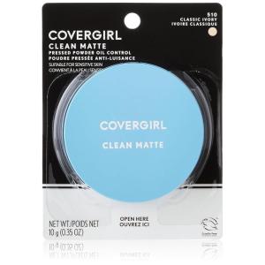 COVERGIRL Clean Matte Pressed Powder, Medium Light 535, 0.35 Oz, Pack of 1 (Packaging May Vary)(Classic Ivory)