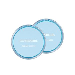 COVERGIRL Clean Matte Pressed Powder, Medium Light 535, 0.35 Oz, Pack of 1 (Packaging May Vary)(Classic Ivory Warm Tone)