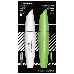 COVERGIRL Clump Crusher Mascara, 20X More Volume, Double Sided Brush, Long-Lasting Wear – 800 Very Black (Pack of 1)(Bundle – 800 Very Black + 780 Neutral White Primer)