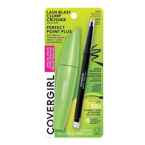 COVERGIRL Clump Crusher Mascara, 20X More Volume, Double Sided Brush, Long-Lasting Wear – 800 Very Black (Pack of 1)(Twin Pack – 800 Very Black Black Onyx)