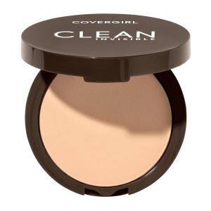 Covergirl Clean Invisible Pressed Powder, Lightweight, Breathable, Vegan Formula, Warm Nude 158, 0.38oz(110 Classic Ivory)