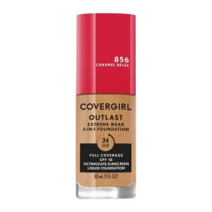Covergirl Outlast Extreme Wear 3-in-1 Full Coverage Liquid Foundation, SPF 18 Sunscreen, Fair Ivory, 1 Fl. Oz.(Caramel Beige)