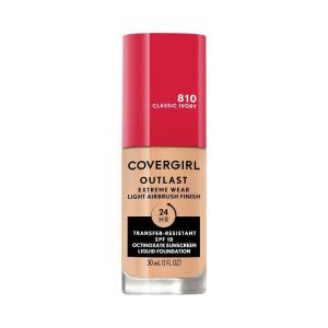 Covergirl Outlast Extreme Wear 3-in-1 Full Coverage Liquid Foundation, SPF 18 Sunscreen, Fair Ivory, 1 Fl. Oz.(Classic Ivory)