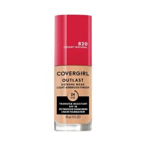 Covergirl Outlast Extreme Wear 3-in-1 Full Coverage Liquid Foundation, SPF 18 Sunscreen, Fair Ivory, 1 Fl. Oz.(Creamy Natural)