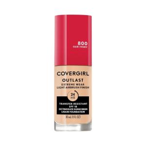 Covergirl Outlast Extreme Wear 3-in-1 Full Coverage Liquid Foundation, SPF 18 Sunscreen, Fair Ivory, 1 Fl. Oz.(Fair Ivory)