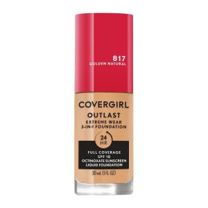 Covergirl Outlast Extreme Wear 3-in-1 Full Coverage Liquid Foundation, SPF 18 Sunscreen, Fair Ivory, 1 Fl. Oz.(Golden Natural)