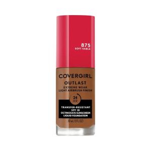 Covergirl Outlast Extreme Wear 3-in-1 Full Coverage Liquid Foundation, SPF 18 Sunscreen, Fair Ivory, 1 Fl. Oz.(Soft Sable)