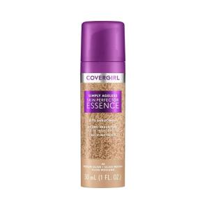 Covergirl Simply Ageless Skin Perfector Essence Foundation, 75 Rich-Deep, Tinted Skincare Makeup Hybrid, Sheer Tint, Radiant Finish, Glowy Finish, Vegan Formula, 1.0oz(45 Medium-Olive)