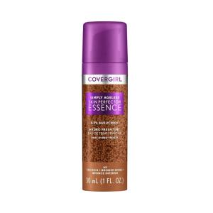 Covergirl Simply Ageless Skin Perfector Essence Foundation, 75 Rich-Deep, Tinted Skincare Makeup Hybrid, Sheer Tint, Radiant Finish, Glowy Finish, Vegan Formula, 1.0oz(65 Tan-Rich)