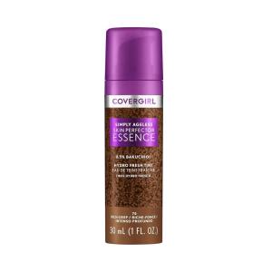 Covergirl Simply Ageless Skin Perfector Essence Foundation, 75 Rich-Deep, Tinted Skincare Makeup Hybrid, Sheer Tint, Radiant Finish, Glowy Finish, Vegan Formula, 1.0oz(75 Rich-Deep)