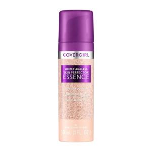 Covergirl Simply Ageless Skin Perfector Essence Foundation, 75 Rich-Deep, Tinted Skincare Makeup Hybrid, Sheer Tint, Radiant Finish, Glowy Finish, Vegan Formula, 1.0oz(10 Fair)