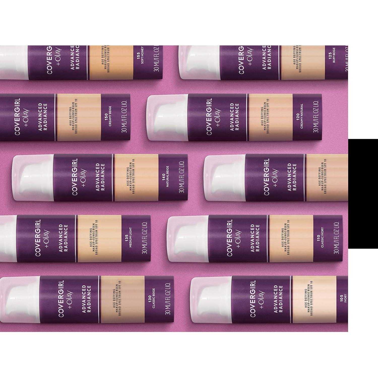 imageCOVERGIRL Advanced Radiance Age Defying Foundation Makeup Creamy Natural 120 1 Ounce Packaging May Vary Liquid Foundation Base