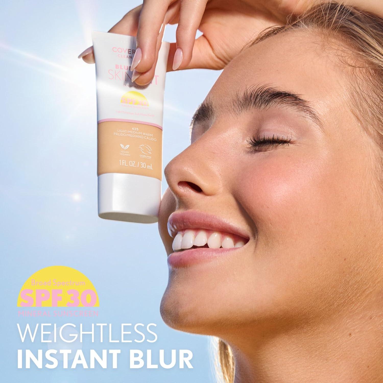 imageCOVERGIRL Clean Fresh Blurring Skin Tint with SPF 30 425 LightMedium Warm Liquid Foundation Soft Matte Finish Smooths Brightens Blurs Pores Mineral Sunscreen Vegan FormulaSPF 420 LightMedium Neutral