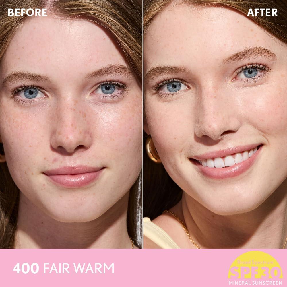 imageCOVERGIRL Clean Fresh Blurring Skin Tint with SPF 30 425 LightMedium Warm Liquid Foundation Soft Matte Finish Smooths Brightens Blurs Pores Mineral Sunscreen Vegan FormulaSPF 400 Fair Warm