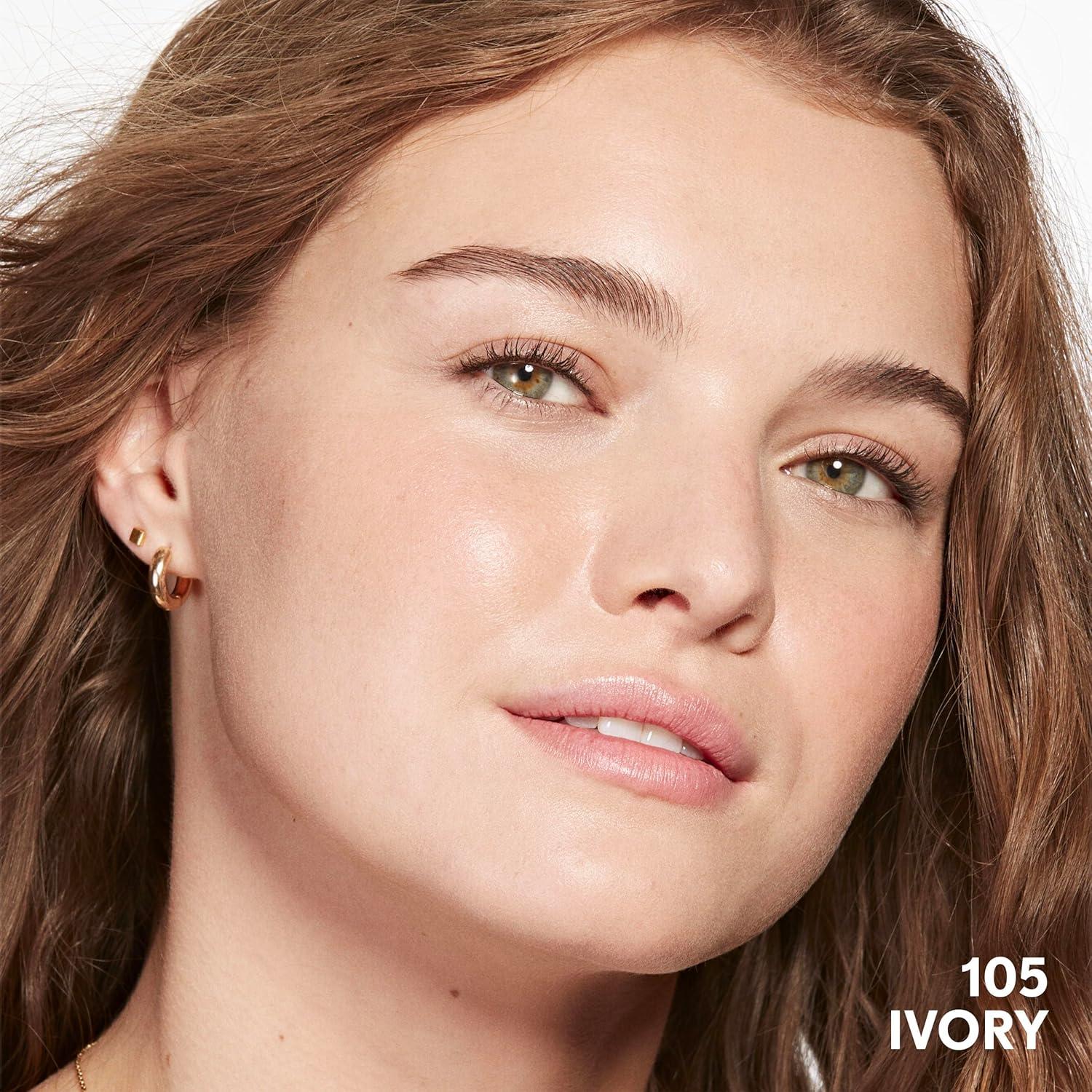 imageCOVERGIRL Clean Invisible Foundation Makeup Dewy amp Glowy Natural Finish Buildable Coverage SkinLike Smooth Look Vegan Java 1ozIvory