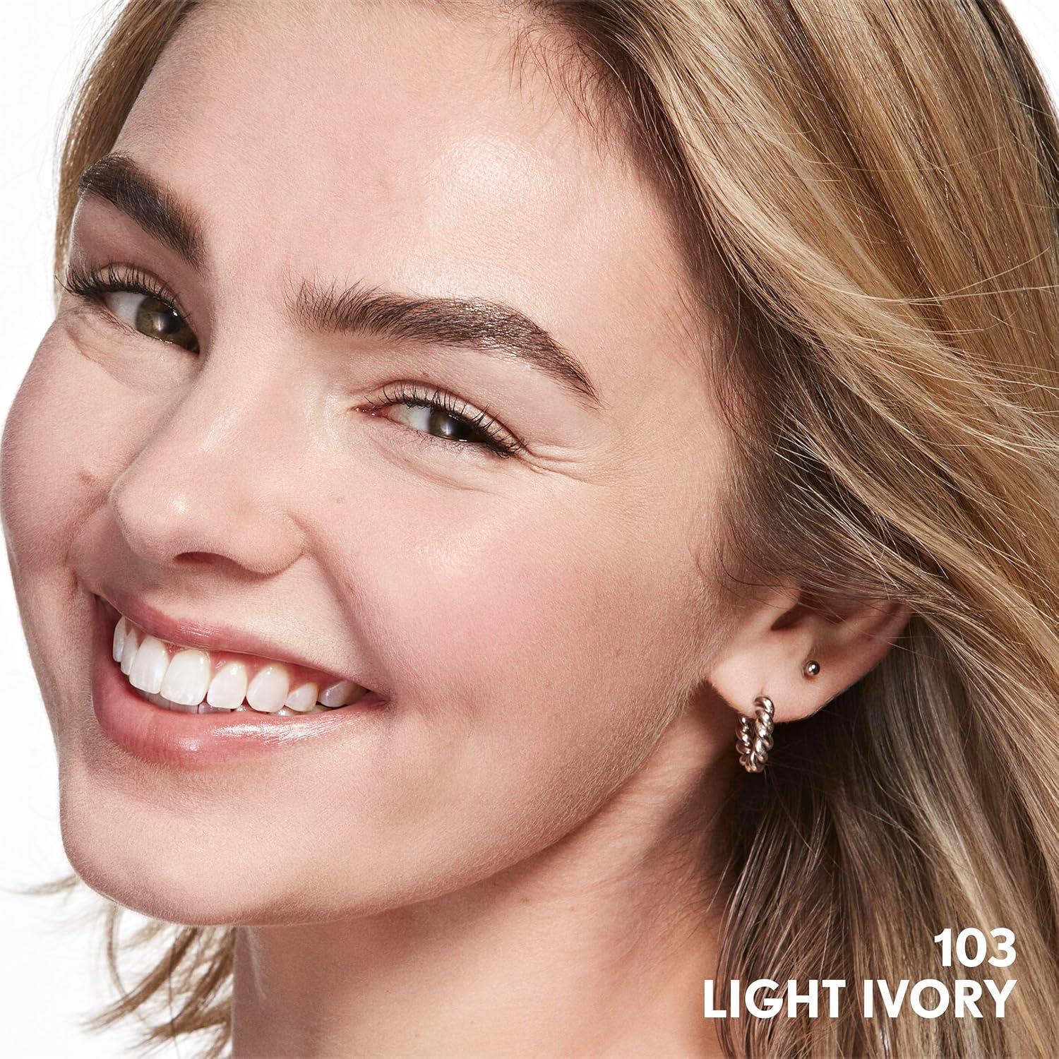 imageCOVERGIRL Clean Invisible Foundation Makeup Dewy amp Glowy Natural Finish Buildable Coverage SkinLike Smooth Look Vegan Java 1ozLight Ivory