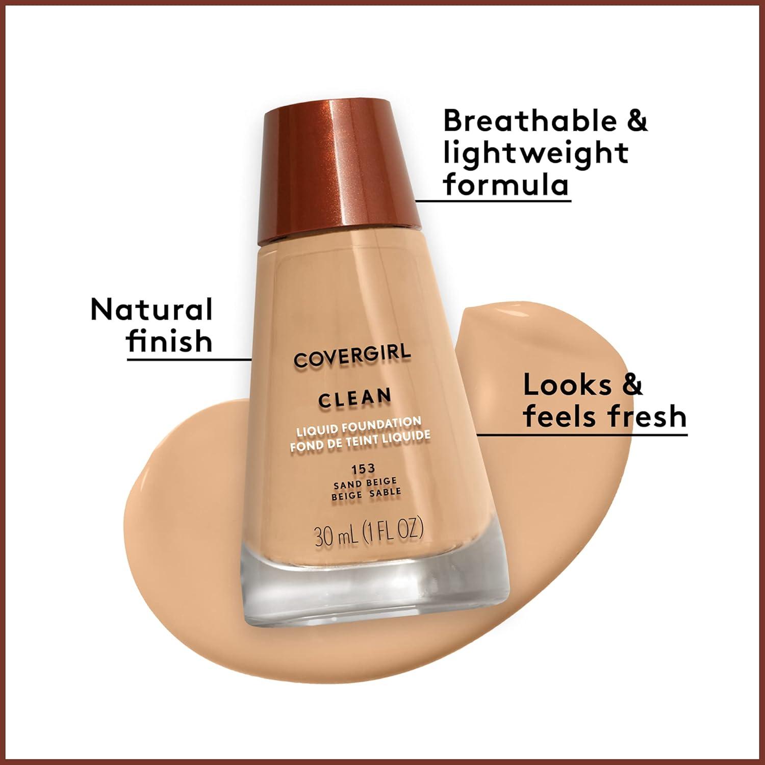 imageCOVERGIRL Clean Normal Skin Foundation Packaging May Vary 125 BUFF BEIGE 1 Fl Oz Pack of 1120 CREAMY NATURAL