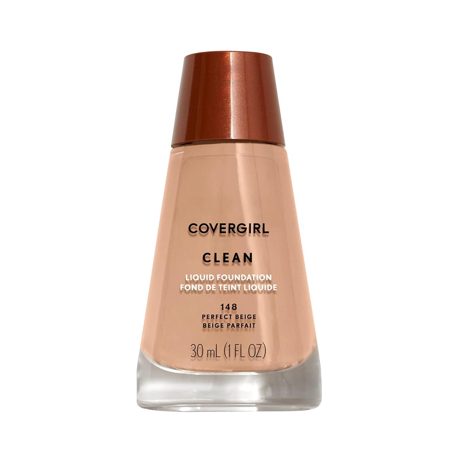 imageCOVERGIRL Clean Normal Skin Foundation Packaging May Vary 125 BUFF BEIGE 1 Fl Oz Pack of 1Perfect Beige 148