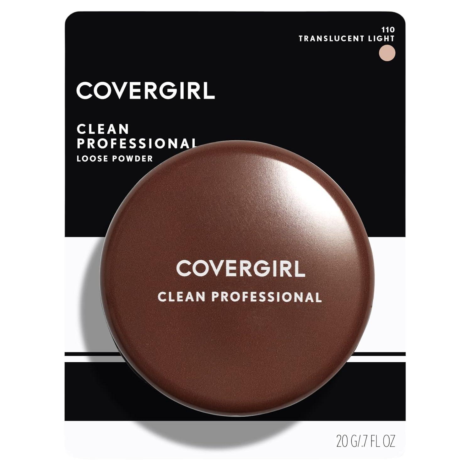 imageCOVERGIRL Professional Loose Finishing Powder Translucent Light Tone Sets Makeup Controls Shine Wont Clog Pores 07 Ounce Packaging May Vary110 Translucent Light