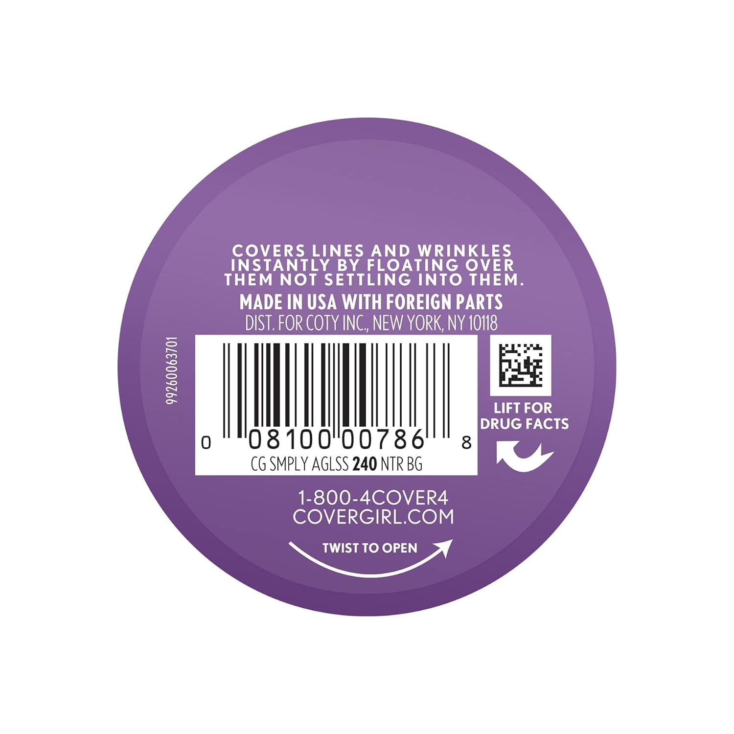 imageCOVERGIRL Simply Ageless Instant Wrinkle Defying Foundation SPF 28 Hyaluronic Complex amp Vitamin C 235 Medium Light Pack of 1240 Natural Beige