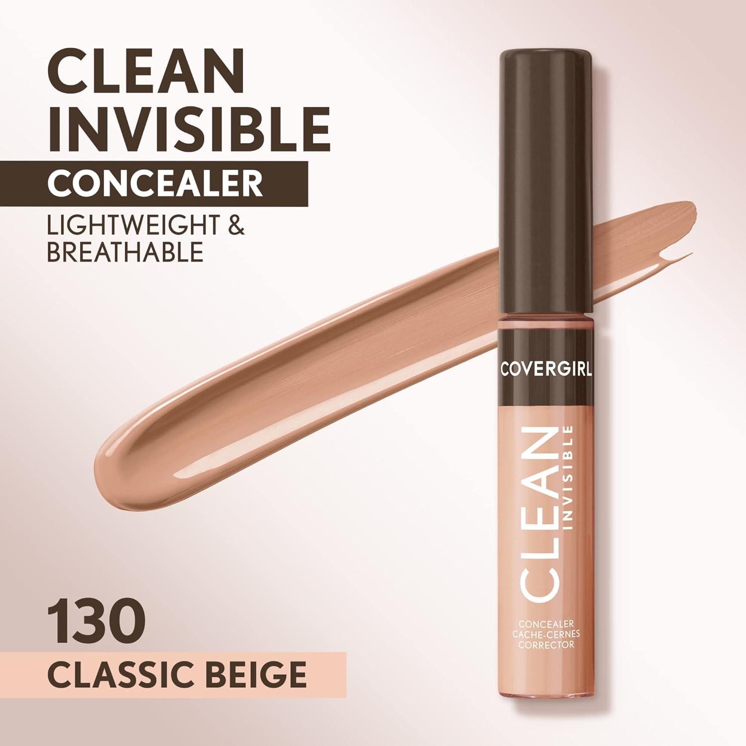 imageCovergirl Clean Invisible Concealer Lightweight Hydrating Vegan Formula Classic Beige 130 023ozClassic Beige