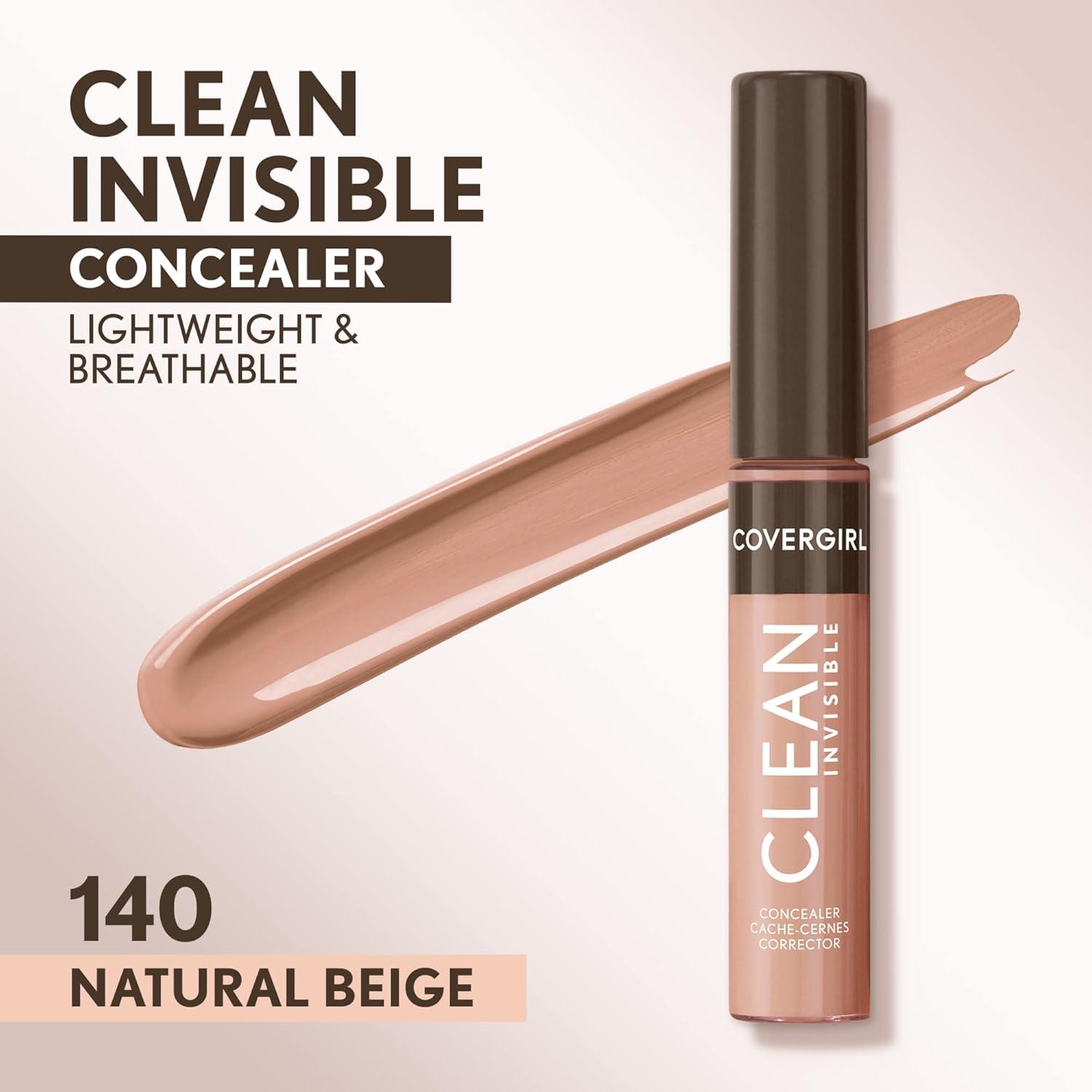 imageCovergirl Clean Invisible Concealer Lightweight Hydrating Vegan Formula Classic Beige 130 023ozNatural Beige